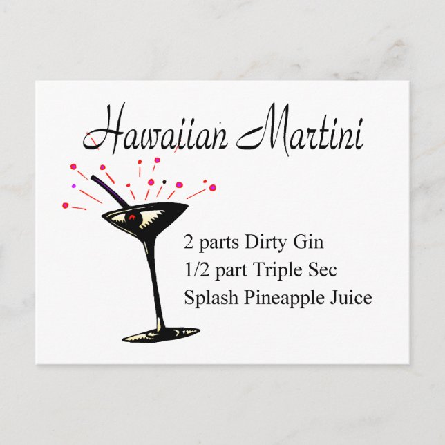 Hawaiian Martini Postkarte (Vorderseite)