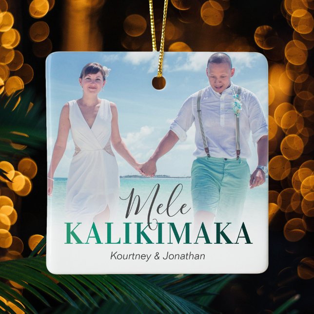 Hawaiian Mele Kalikimaka Foto Keramikornament (Von Creator hochgeladen)