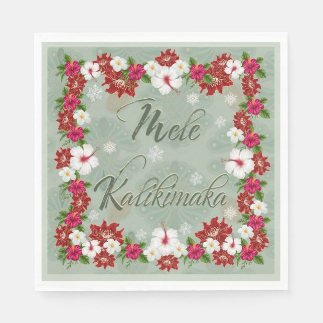 Hawaiian Mele Kalikimaka Paper Napkins Serviette (Vorderseite)
