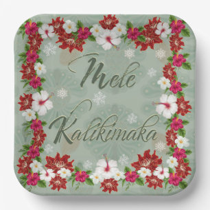 Hawaiian Mele Kalikimaka Papierplatte Pappteller