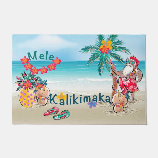 Hawaiian Mele Kalikimaka Welcome Mat Fußmatte (Vorderseite)
