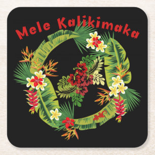 Hawaiian Mele Kalikimaka Wreath Untersetzer