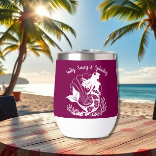 Hawaiian Mermaid-Salty Sassy & Splashy-Wine Color
