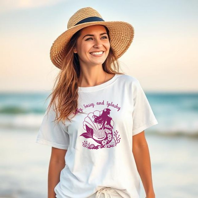 Hawaiian Mermaid-Salty, Sassy und Splashy T-Shirt (Hawaiian Mermaid-Salty Sassy and Splashy Woman Fisherman Trend Fashion, t shirt, beach, summer)