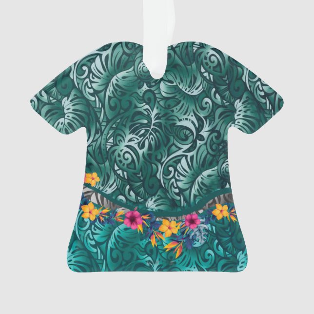 Hawaiian Monstera Barkcloth Fusion Ornament (Vorderseite)