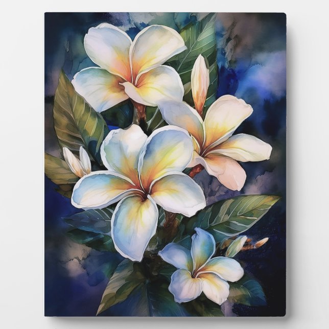 Hawaiian Moonlight Plumeria Fotoplatte (Vorderseite)