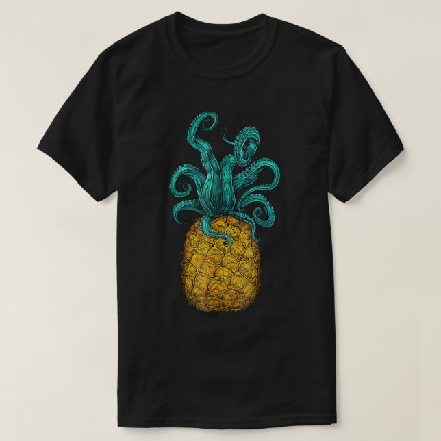 Hawaiian Octopus Ananas Aloha Beach Hawaii Summ T-Shirt (Design vorne)
