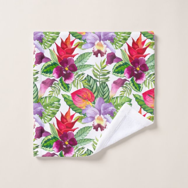 Hawaiian orchid bath towel set (Waschlappen)