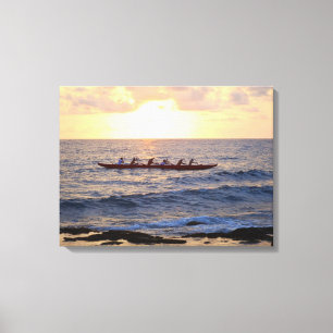 Hawaiian Outrigger Canoe bei Sunset Leinwanddruck
