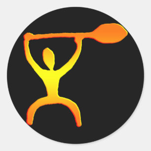 Hawaiian Paddle Man Petroglyph - Aufkleber