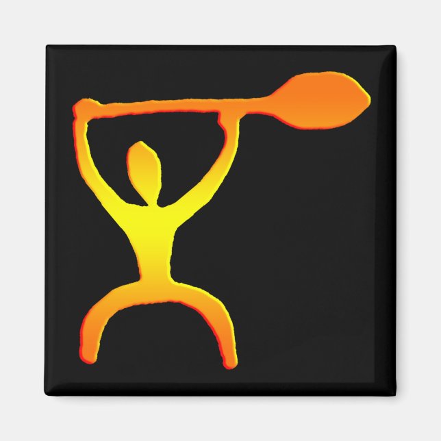 Hawaiian Paddle Man Petroglyph - Magnet (Vorne)