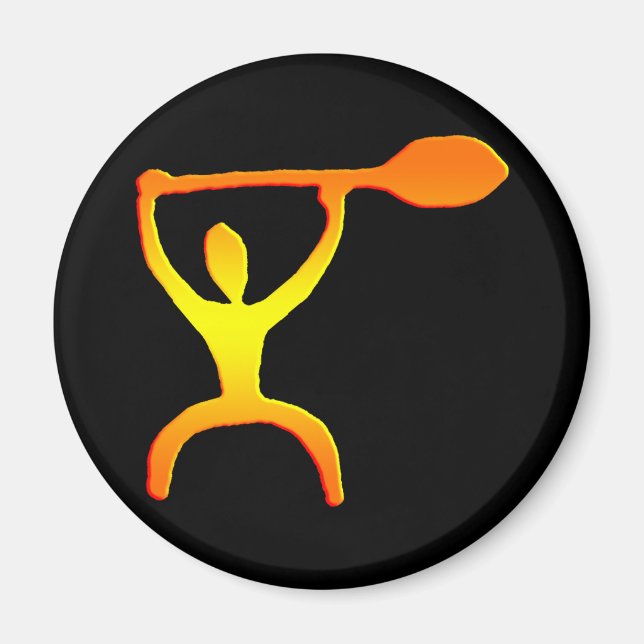Hawaiian Paddle Man Petroglyph - Magnet (Vorne)