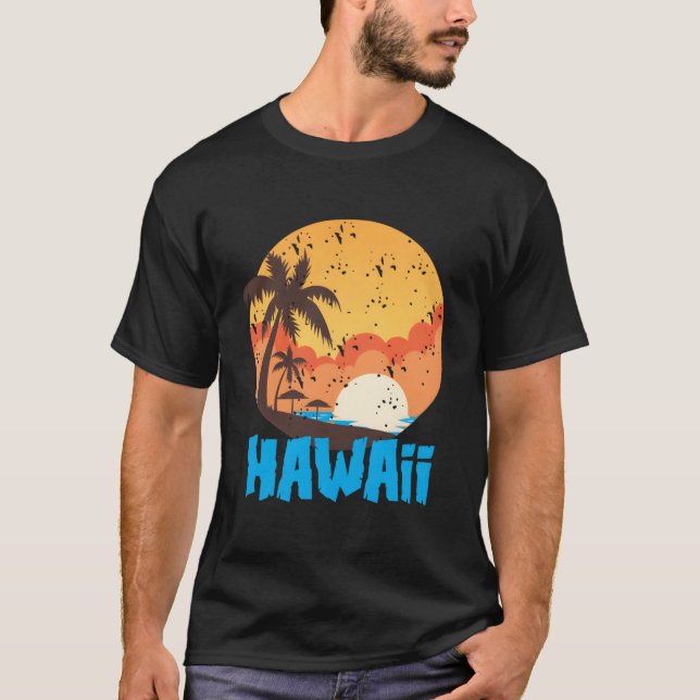 Hawaiian Palm Beach Hawaii T-Shirt (Vorderseite)