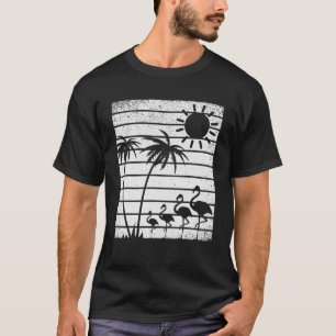 Hawaiian Palm Tree Retro Vintag Tropical Beach Su T-Shirt