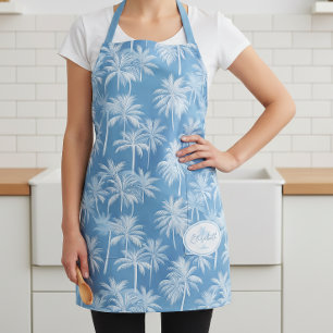 Hawaiian Palm Tree Silhouette Muster Blue ID1093 Schürze