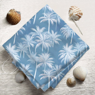 Hawaiian Palm Tree Silhouette Muster Blue ID1093 Stoff