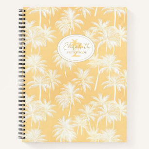 Hawaiian Palm Tree Silhouette Muster Gold ID1093 Notizbuch