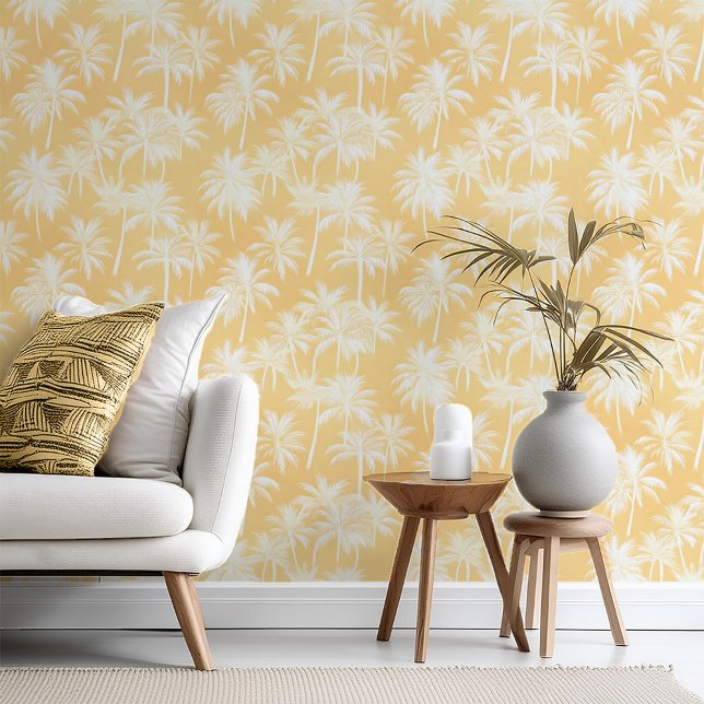 Hawaiian Palm Tree Silhouette Muster Gold ID1093 Tapete (Von Creator hochgeladen)