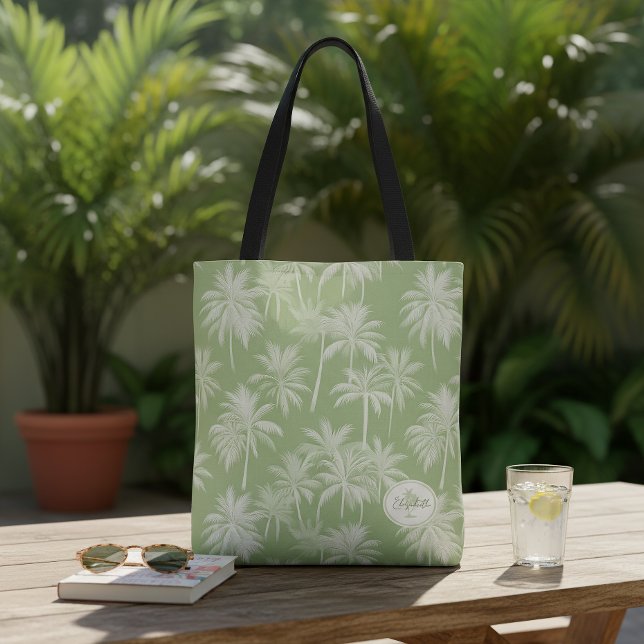 Hawaiian Palm Tree Silhouette Muster Green ID1093 (Von Creator hochgeladen)
