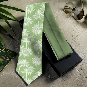 Hawaiian Palm Tree Silhouette Muster Green ID1093 Krawatte