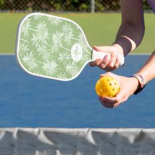 Hawaiian Palm Tree Silhouette Muster Green ID1093 Pickleball Schläger
