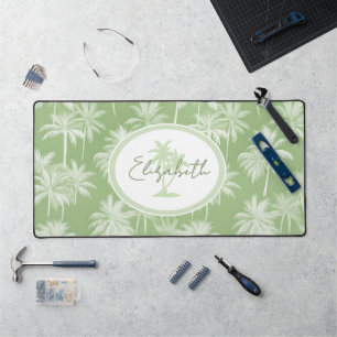 Hawaiian Palm Tree Silhouette Muster Green ID1093 Schreibtischunterlage