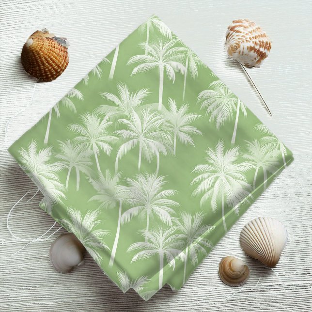 Hawaiian Palm Tree Silhouette Muster Green ID1093 Stoff (Von Creator hochgeladen)