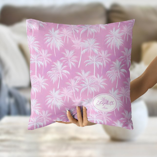 Hawaiian Palm Tree Silhouette Muster Plum ID1093 Kissen (Von Creator hochgeladen)