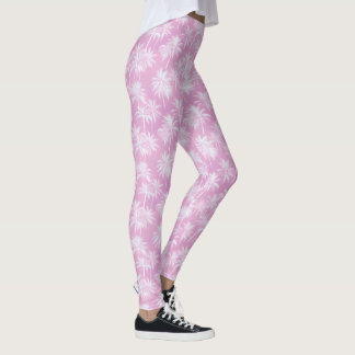 Hawaiian Palm Tree Silhouette Muster Plum ID1093 Leggings