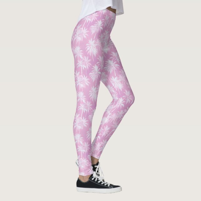 Hawaiian Palm Tree Silhouette Muster Plum ID1093 Leggings (Rechts)