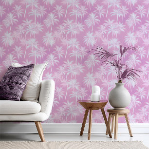 Hawaiian Palm Tree Silhouette Muster Plum ID1093 Tapete