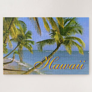 Hawaiian Palm Trees Exotic Travel Art Puzzle