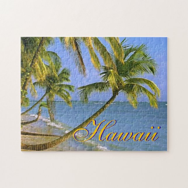 Hawaiian Palm Trees Exotic Travel Art Puzzle (Horizontal)