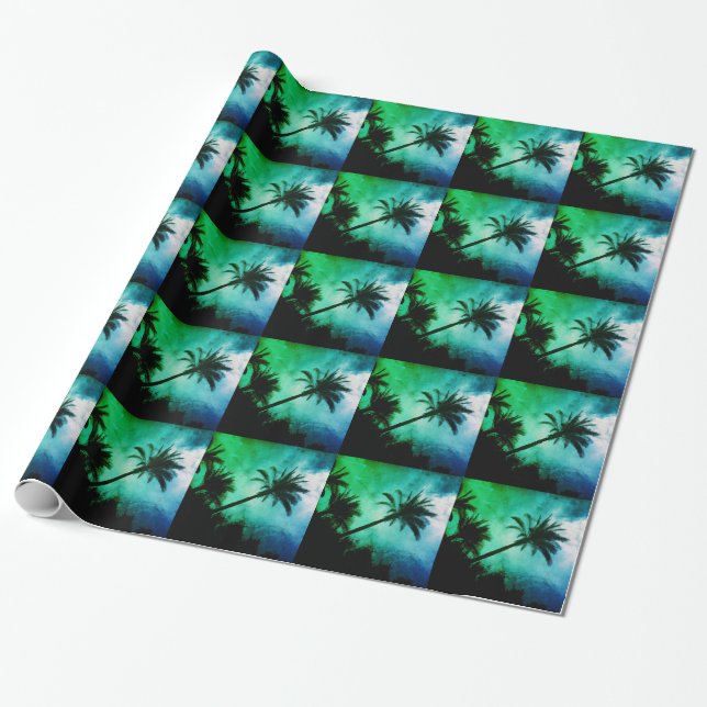 Hawaiian Palm Trees Geschenkpapier (Ungerollt)