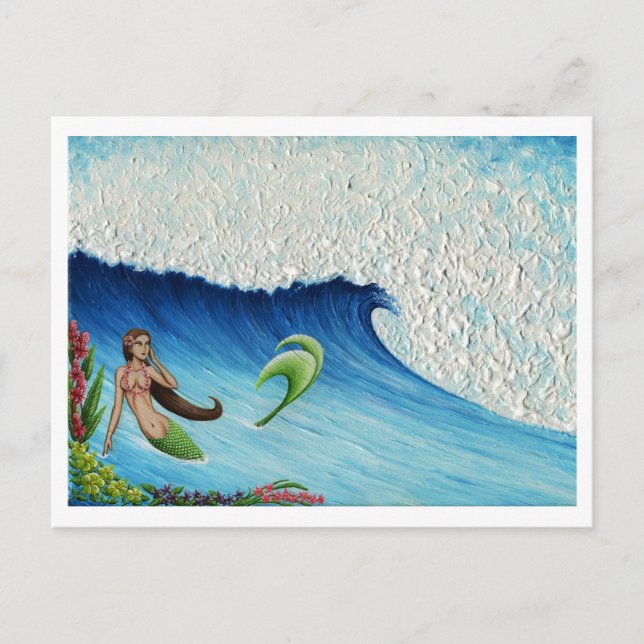 Hawaiian Paradise Mermaid Postkarte (Vorderseite)