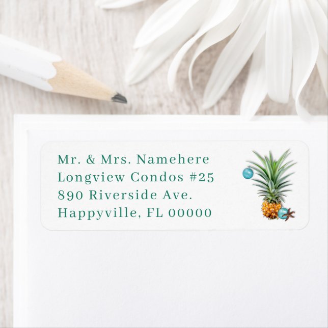 Hawaiian Pineapark Weihnachtsanschrift Label (Insitu)