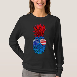 Hawaiian Pineaple American Flag Sonnenbrille 4th O T-Shirt