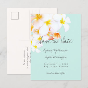 Hawaiian Plumeria Frangipani Save the Date Holiday Feiertagspostkarte