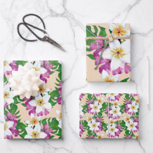 Hawaiian Plumeria Gift Wrap Geschenkpapier Set