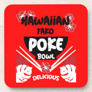 Hawaiian Poke Bowl Tako Poke Getränkeuntersetzer