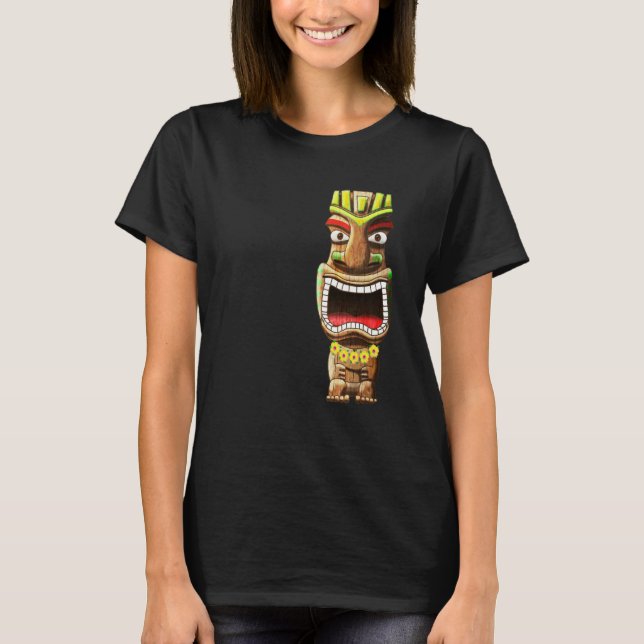 Hawaiian Polynesian Tiki Statue T-Shirt (Vorderseite)