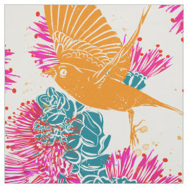 Hawaiian Print Akepa und Lehua Fabric Stoff