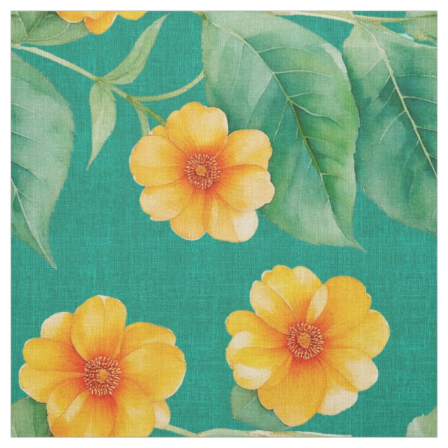 Hawaiian Print Ilima Blume Gewebe Stoff (Muster)