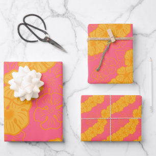 Hawaiian Print ilima lei Geschenkpapier Set