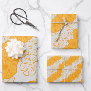 Hawaiian Print ilima lei Geschenkpapier Set