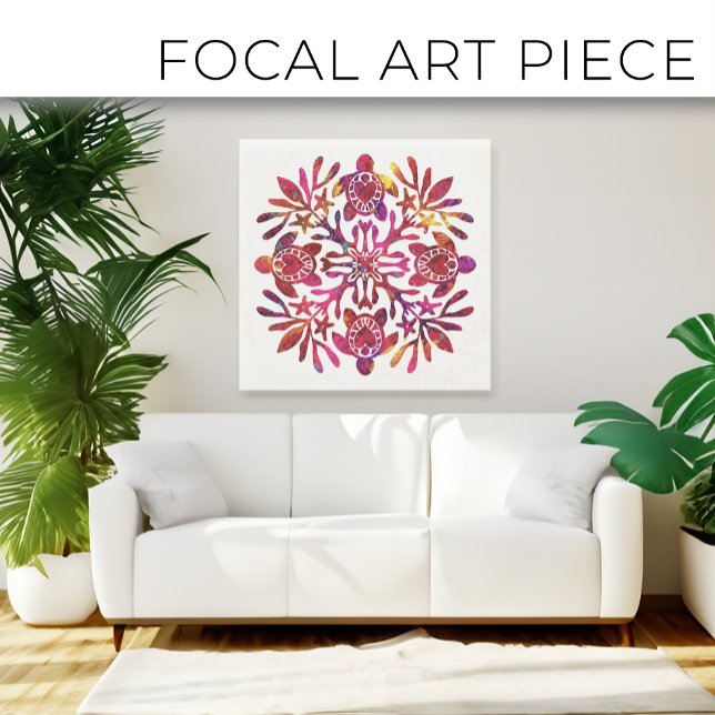 Hawaiian Quilt Honu (Meeresschildkröte) Leinwanddruck (Von Creator hochgeladen)