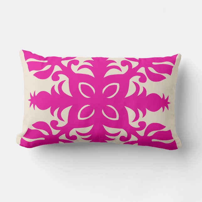 HAWAIIAN QUILT PILLOW-Ananas Lendenkissen (Vorderseite)