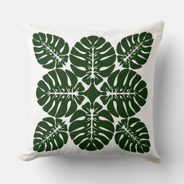 HAWAIIAN QUILT PILLOW-monstera-Keuchkissen Kissen (Vorderseite)
