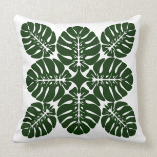 HAWAIIAN QUILT PILLOW-monstera-Keuchkissen Kissen