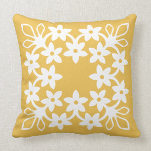 HAWAIIAN QUILT PILLOW-plumeria frangipani Kissen